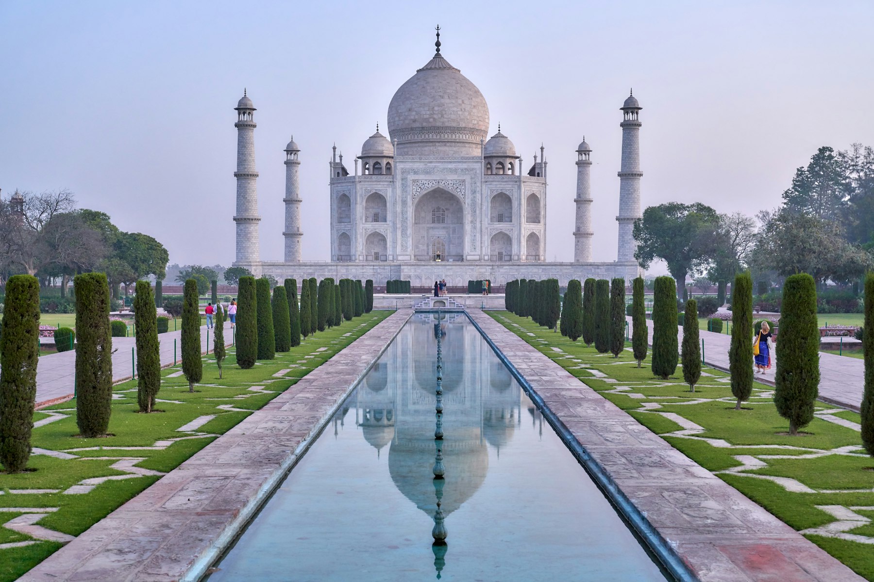 Taj Mahal and gardens in India